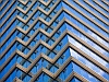 New York photograph photo  Manhattan skyscraper glass reflections urban city buildings blue lines clouds