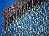 New York photograph photo  Manhattan skyscraper glass reflections urban city buildings blue lines