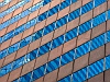 New York photograph photo  Manhattan skyscraper glass reflections urban city buildings blue lines